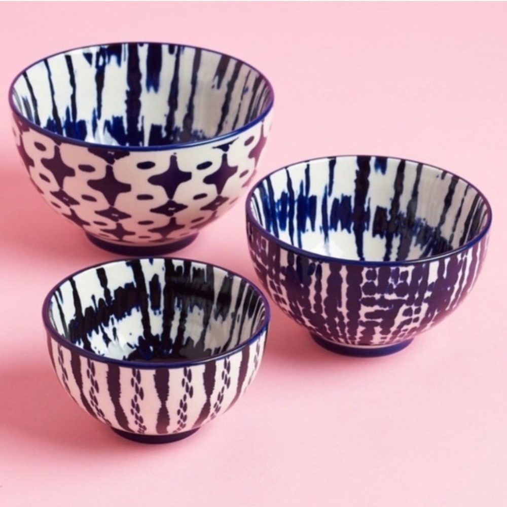 West Elm Indigo Tie Dye Nesting Bowls (set of 3) - Picture 2 of 2